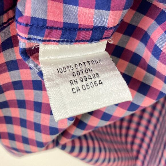 Bugatchi Uomo Men's Shaped Fit Shirt Size 2XL-3XL Plaid Purple Pink  Button Up - Picture 5 of 6